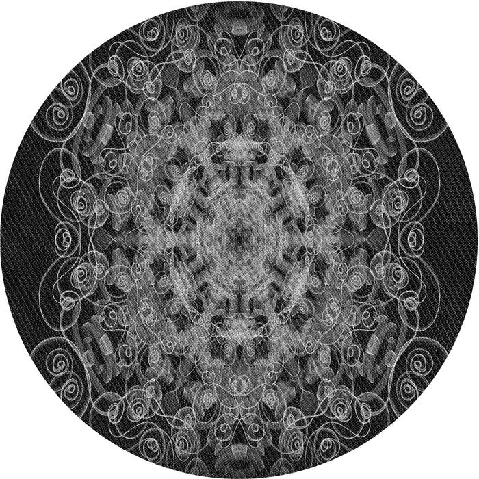 Square Machine Washable Transitional Midnight Gray Rug in a Living Room, wshpat1974gry