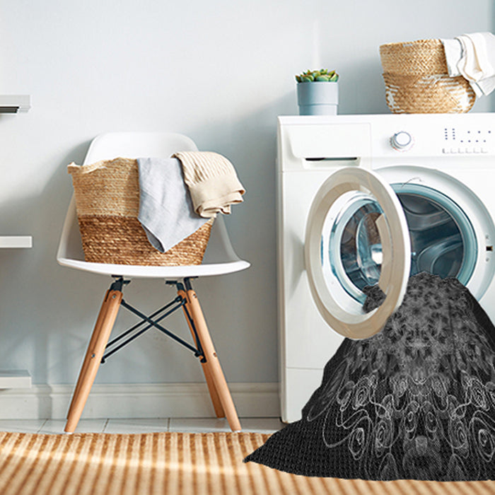 Machine Washable Transitional Midnight Gray Rug in a Washing Machine, wshpat1974gry