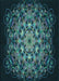 Machine Washable Transitional Deep-Sea Green Rug, wshpat1974lblu