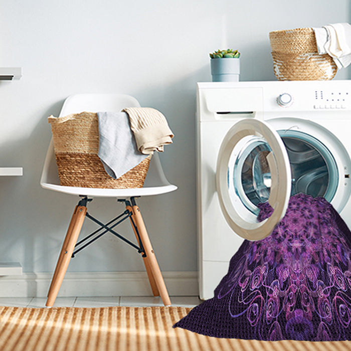 Machine Washable Transitional Dark Orchid Purple Rug in a Washing Machine, wshpat1974pur
