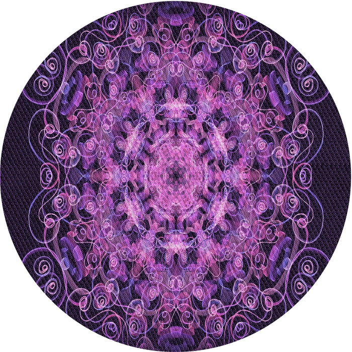 Square Machine Washable Transitional Dark Orchid Purple Rug in a Living Room, wshpat1974pur