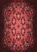 Machine Washable Transitional Red Rug, wshpat1974rd