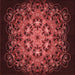 Round Machine Washable Transitional Red Rug, wshpat1974rd