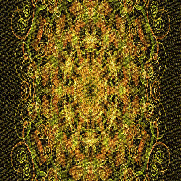 Patterned Black Brown Rug, pat1974yw