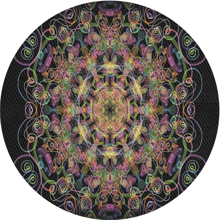 Sideview of Patterned Army Brown Novelty Rug, pat1974