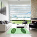 Machine Washable Transitional Green Rug in a Kitchen, wshpat1975grn