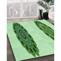 Patterned Green Rug, pat1975grn