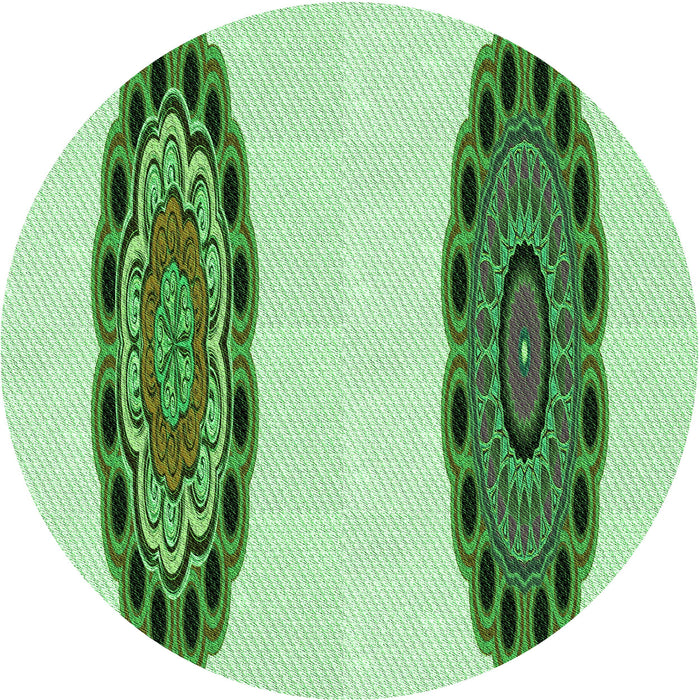 Square Machine Washable Transitional Green Rug in a Living Room, wshpat1975grn