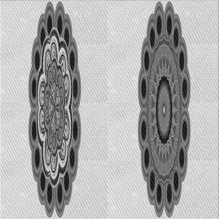 Round Patterned Platinum Gray Rug, pat1975gry