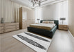 Patterned Platinum Gray Rug in a Bedroom, pat1975gry