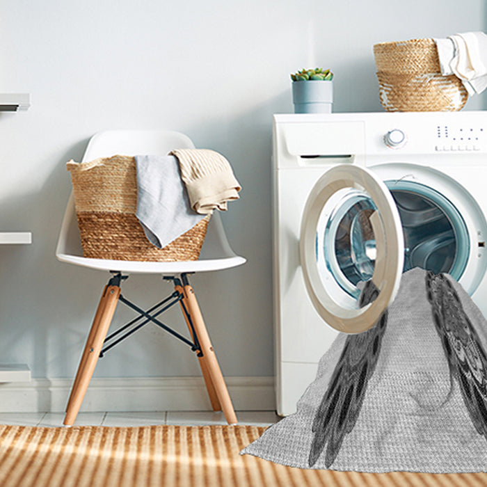 Machine Washable Transitional Platinum Gray Rug in a Washing Machine, wshpat1975gry