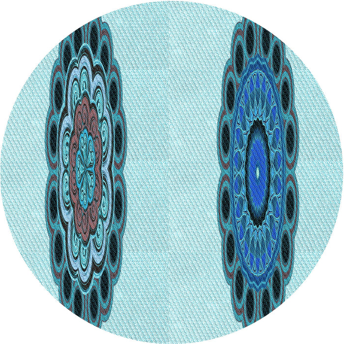 Square Patterned Glacial Blue Ice Blue Rug, pat1975lblu