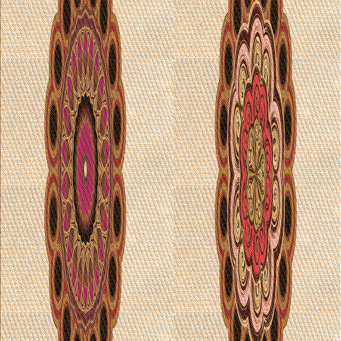 Patterned Deep Peach Orange Rug, pat1975org