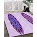 Machine Washable Transitional Blossom Pink Rug in a Family Room, wshpat1975pur