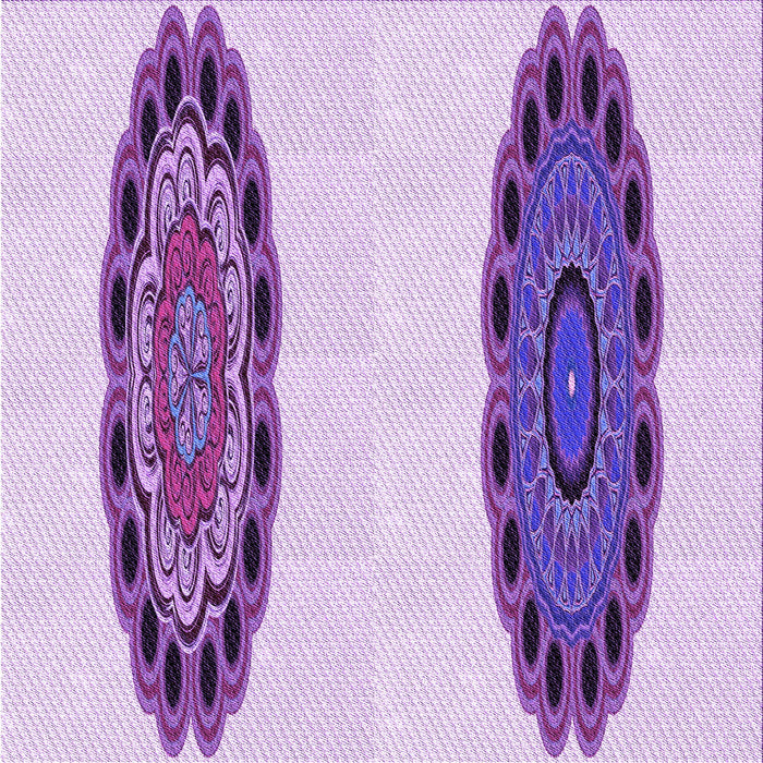 Round Machine Washable Transitional Blossom Pink Rug, wshpat1975pur