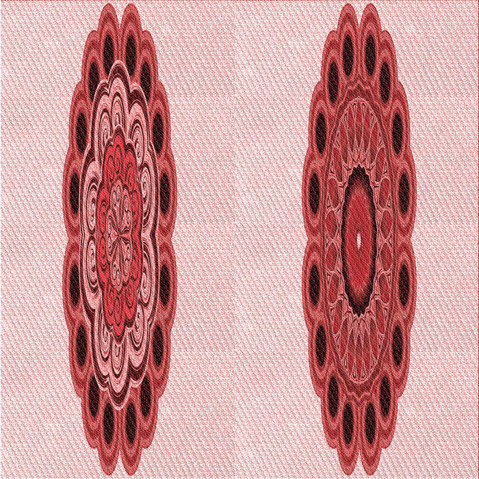 Round Patterned Red Rug, pat1975rd