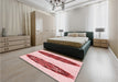 Patterned Red Rug in a Bedroom, pat1975rd