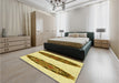 Patterned Dark Bisque Brown Rug in a Bedroom, pat1975yw