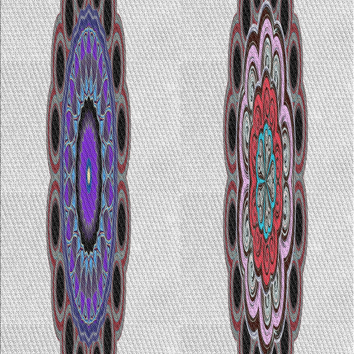 Patterned Platinum Gray Novelty Rug, pat1975