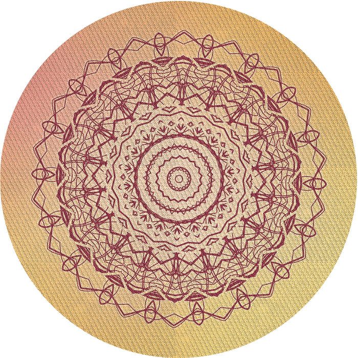 Square Patterned Chrome Gold Yellow Rug, pat1976brn