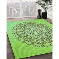 Patterned Green Rug, pat1976grn