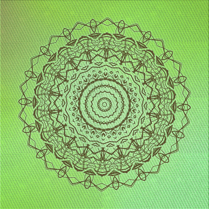 Round Patterned Green Rug, pat1976grn