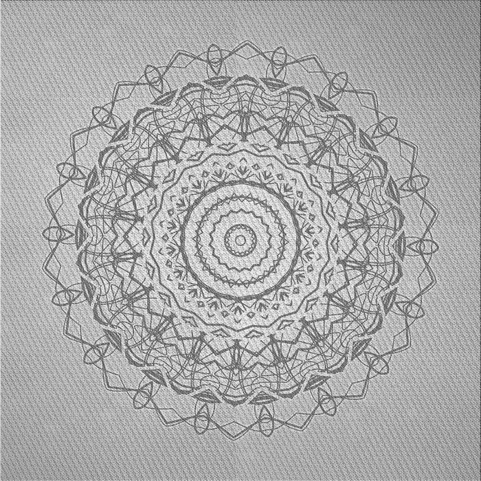 Round Patterned Platinum Silver Gray Rug, pat1976gry