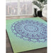 Machine Washable Transitional Steel Blue Rug in a Family Room, wshpat1976lblu