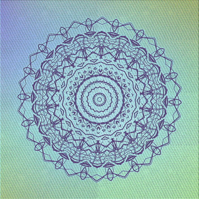 Round Patterned Steel Blue Rug, pat1976lblu