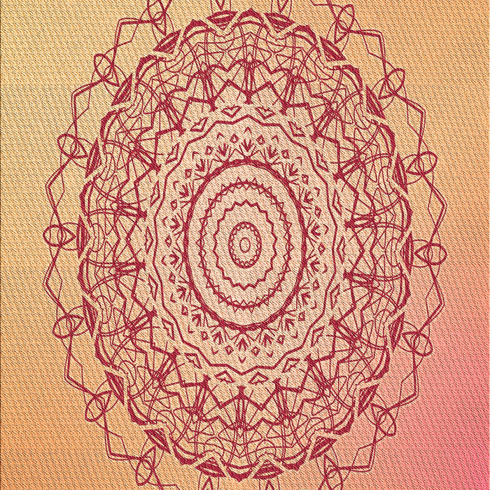 Patterned Bright Orange Rug, pat1976org