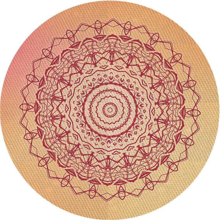 Square Patterned Bright Orange Rug, pat1976org