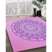 Machine Washable Transitional Pastel Purple Pink Rug in a Family Room, wshpat1976pur