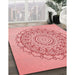 Machine Washable Transitional Pastel Pink Rug in a Family Room, wshpat1976rd