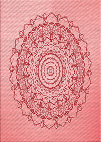 Machine Washable Transitional Pastel Pink Rug, wshpat1976rd