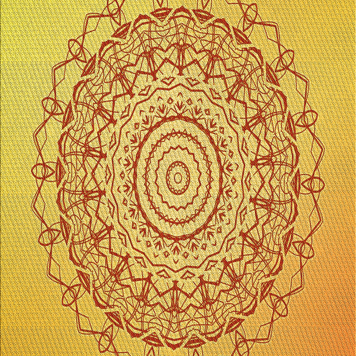 Patterned Neon Orange Rug, pat1976yw