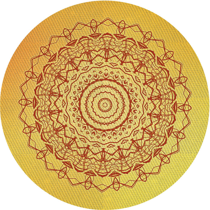 Square Patterned Neon Orange Rug, pat1976yw