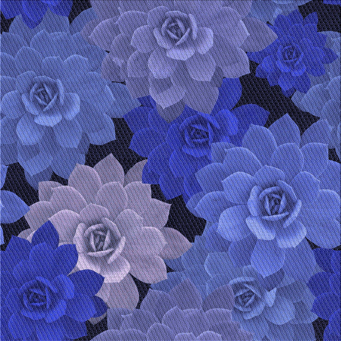 Round Patterned Sapphire Blue Rug, pat1977blu