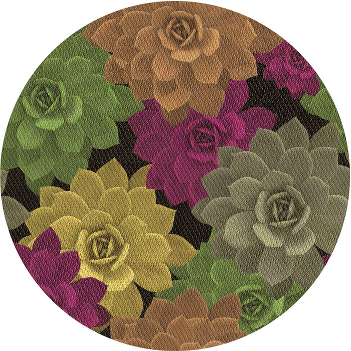 Square Machine Washable Transitional Hazel Green Rug in a Living Room, wshpat1977brn