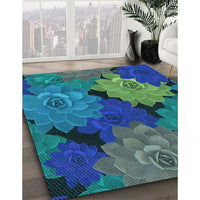 Patterned Blue Rug, pat1977lblu