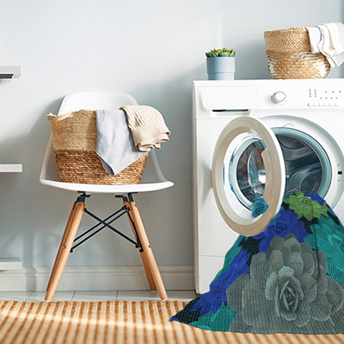 Machine Washable Transitional Blue Rug in a Washing Machine, wshpat1977lblu