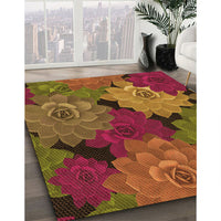 Patterned Dark Bisque Brown Rug, pat1977org