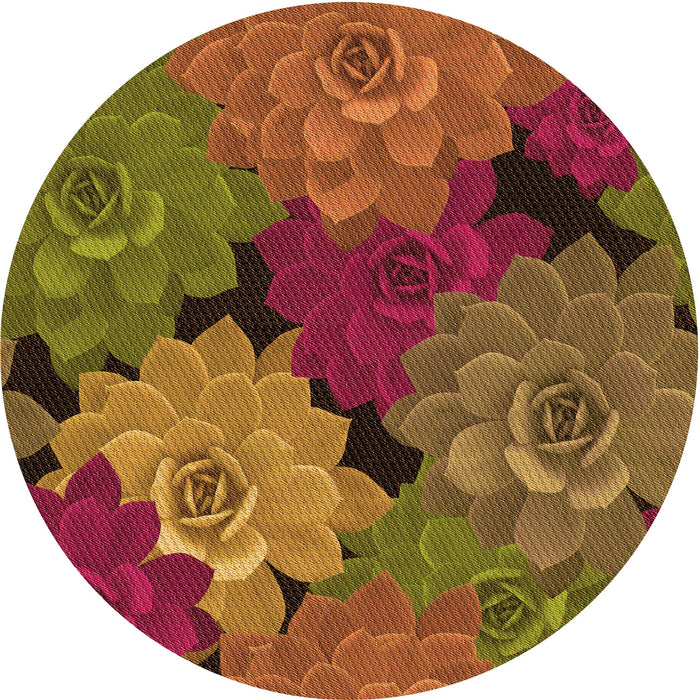 Square Machine Washable Transitional Dark Bisque Brown Rug in a Living Room, wshpat1977org