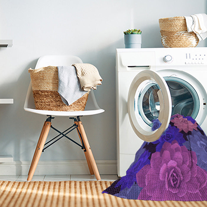 Machine Washable Transitional Medium Slate Blue Rug in a Washing Machine, wshpat1977pur