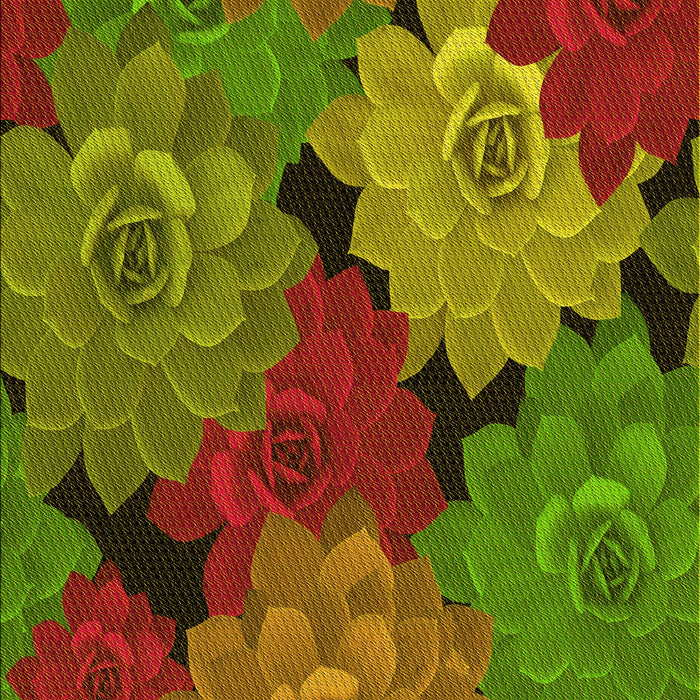 Patterned Tomato Red Rug, pat1977yw