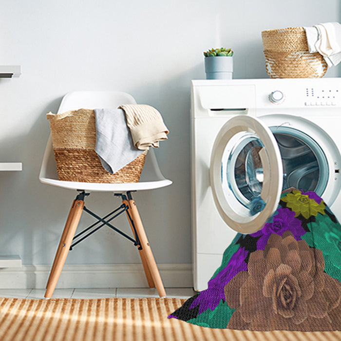 Machine Washable Transitional Purple Rug in a Washing Machine, wshpat1977