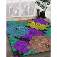 Patterned Purple Modern Rug, pat1977