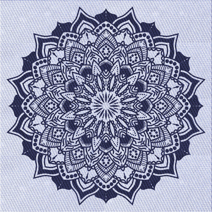 Round Patterned Blue Rug, pat1978blu