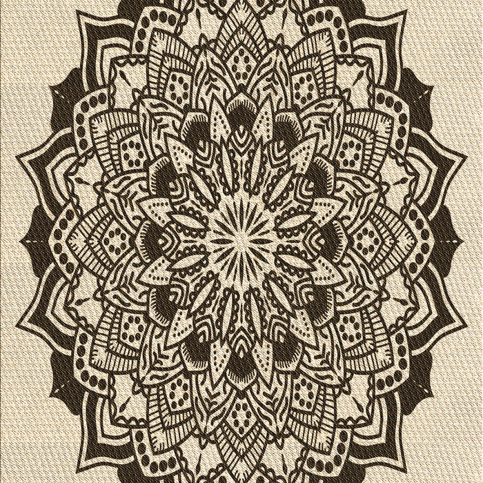 Patterned Vanilla Gold Rug, pat1978brn