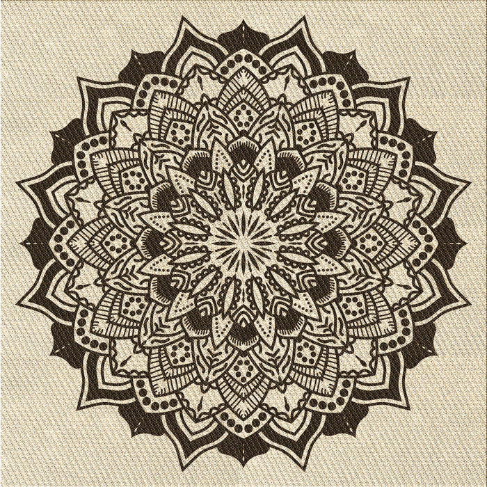 Round Machine Washable Transitional Vanilla Gold Rug, wshpat1978brn