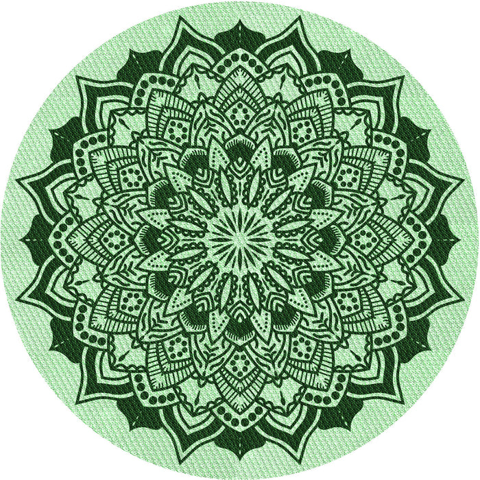 Square Patterned Pale Green Rug, pat1978grn